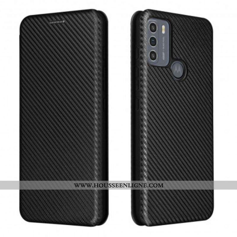 Flip Cover Moto G50 Silicone Carbone