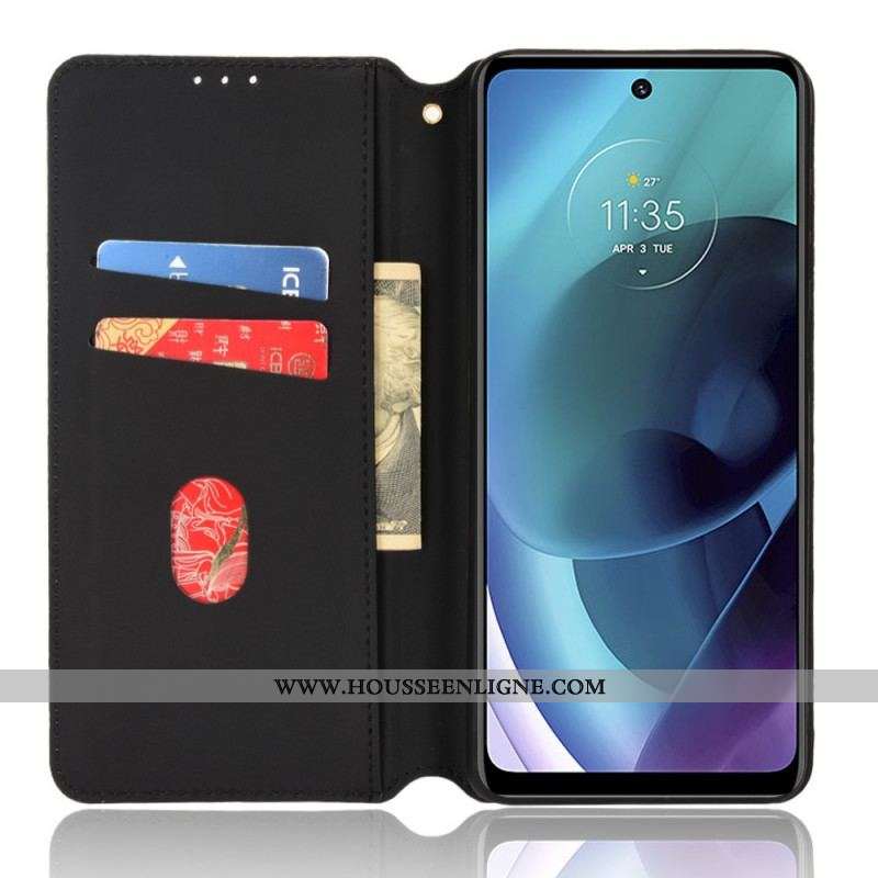 Flip Cover Moto G51 5G Effet Cuir Diamant
