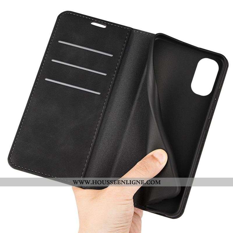 Flip Cover Moto G51 5G Effet Cuir Douceur Soie
