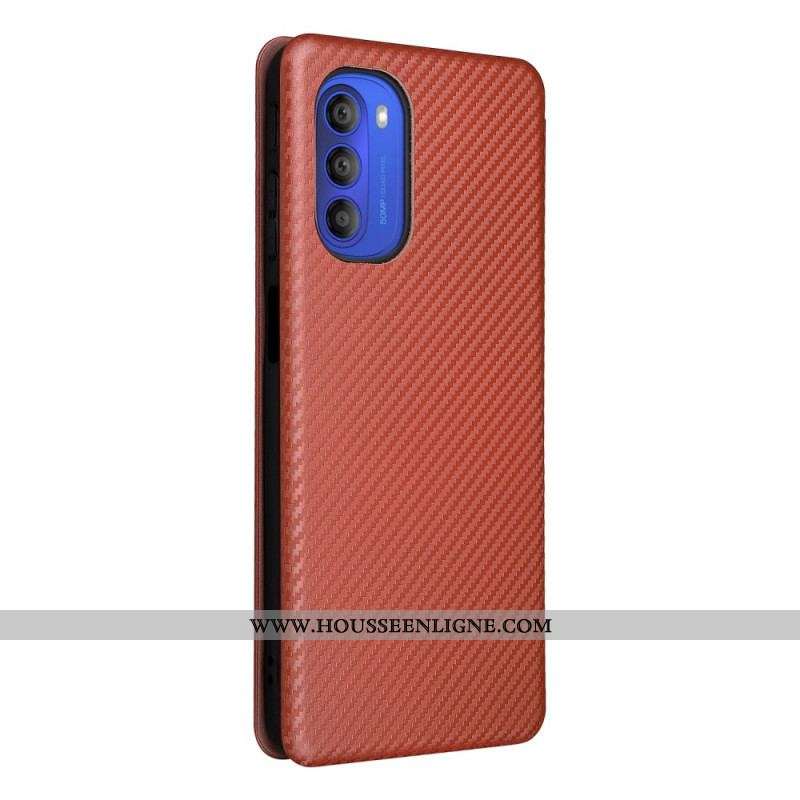 Flip Cover Moto G51 5G Silicone Carbone Coloré