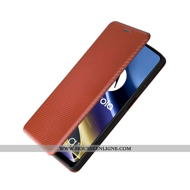 Flip Cover Moto G51 5G Silicone Carbone Coloré