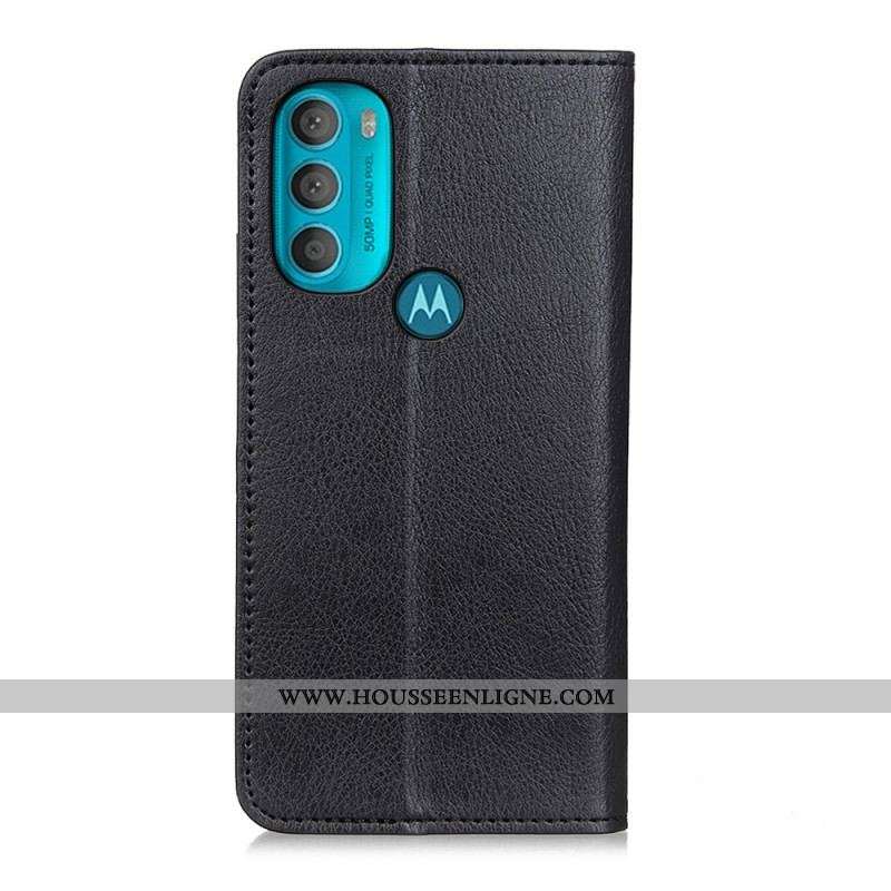 Flip Cover Moto G71 5G Cuir Fendu Texturé