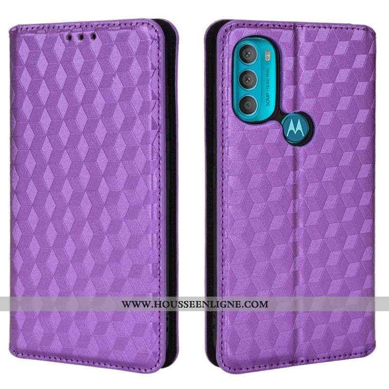 Flip Cover Moto G71 5G Effet Cuir Diamant