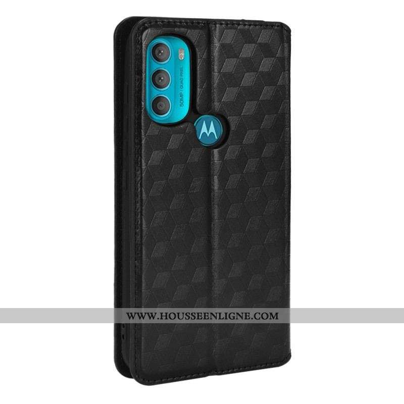 Flip Cover Moto G71 5G Effet Cuir Diamant