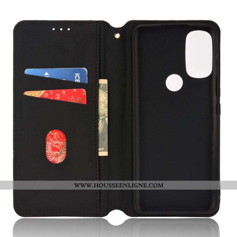 Flip Cover Moto G71 5G Effet Cuir Diamant