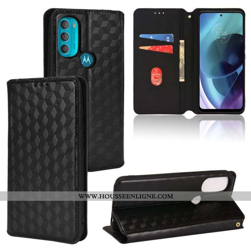 Flip Cover Moto G71 5G Effet Cuir Diamant