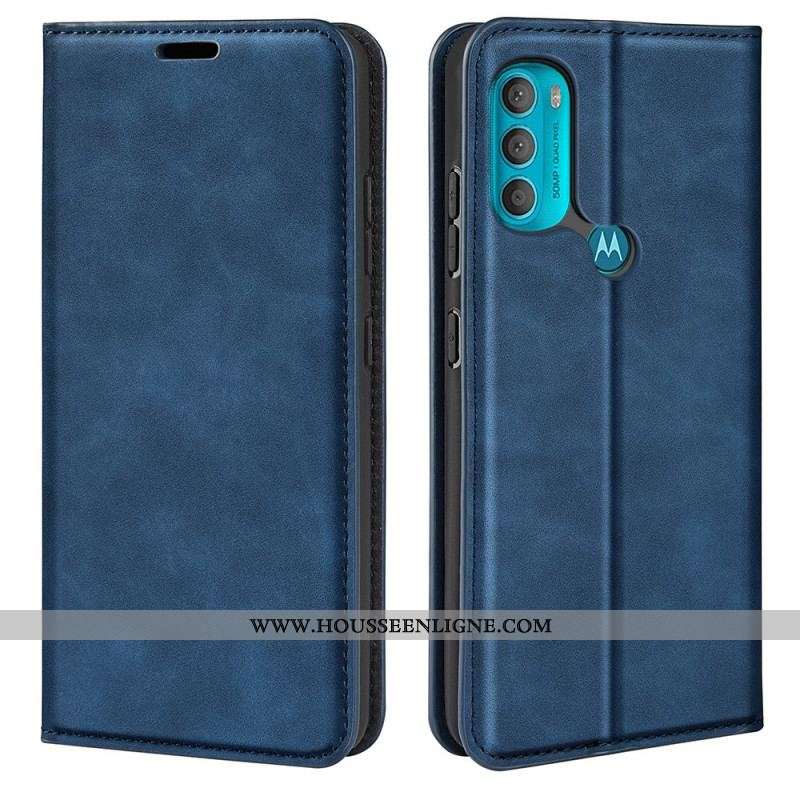 Flip Cover Moto G71 5G Effet Cuir Douceur Soie