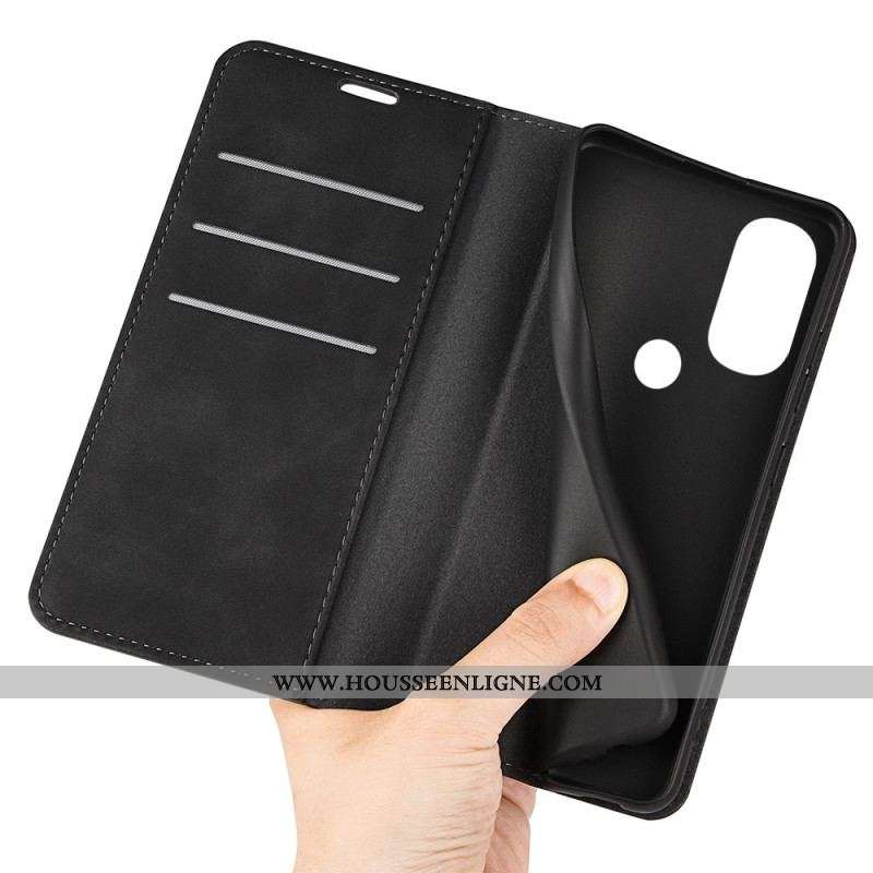 Flip Cover Moto G71 5G Effet Cuir Douceur Soie
