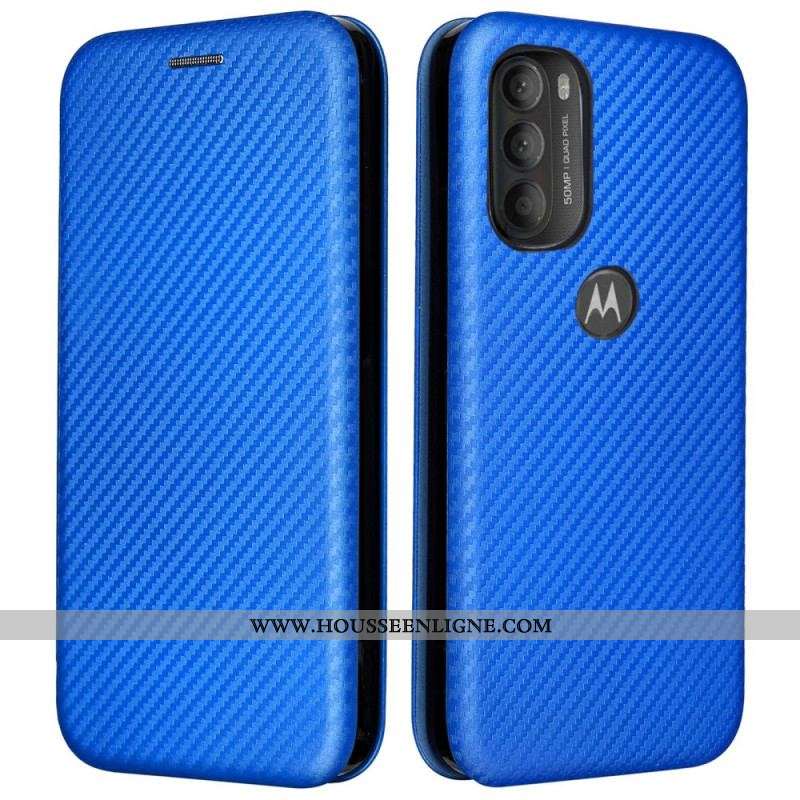 Flip Cover Moto G71 5G Silicone Carbone Coloré