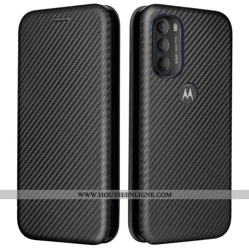 Flip Cover Moto G71 5G Silicone Carbone Coloré