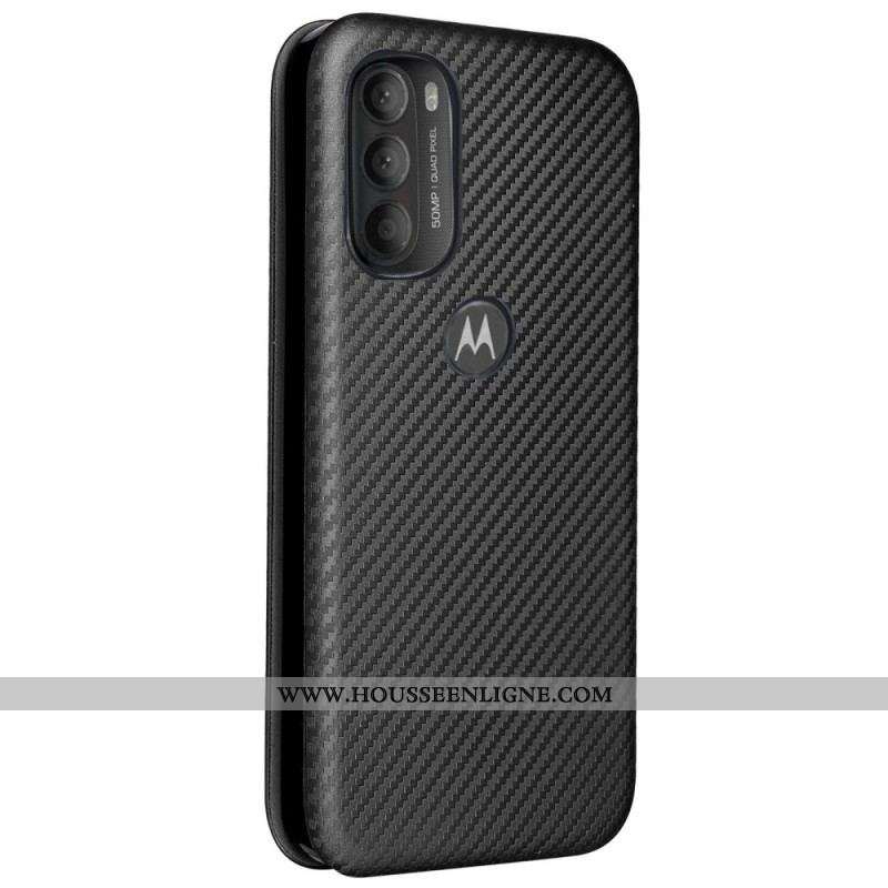 Flip Cover Moto G71 5G Silicone Carbone Coloré