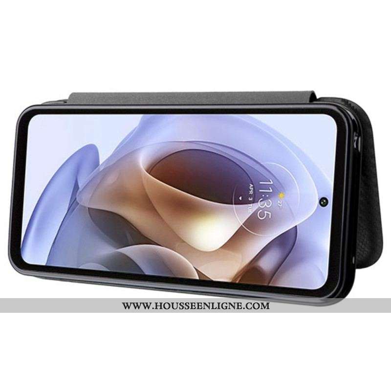 Flip Cover Moto G71 5G Silicone Carbone Coloré