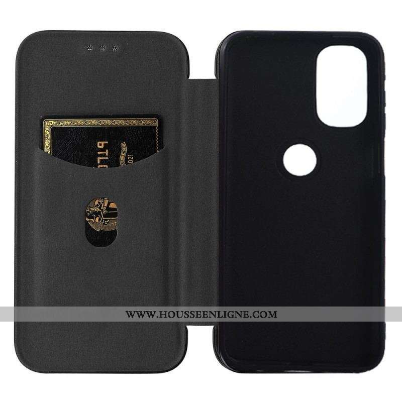 Flip Cover Moto G71 5G Silicone Carbone Coloré