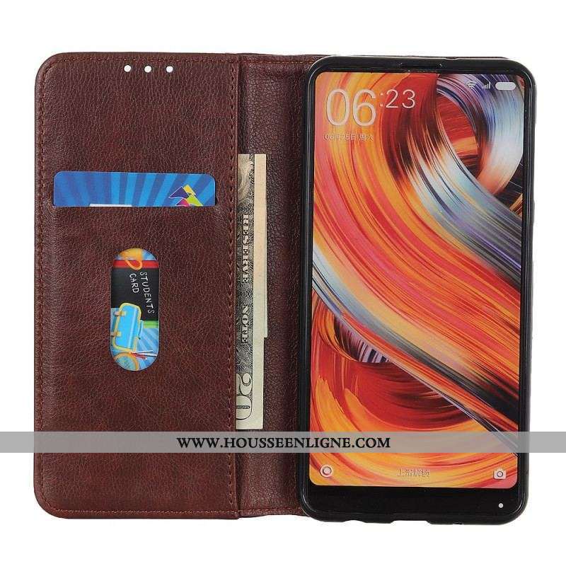 Flip Cover Moto G73 5G Cuir Fendu Stylé