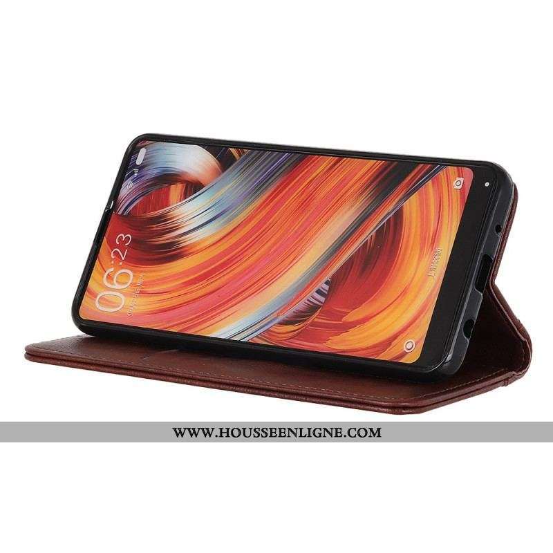Flip Cover Moto G73 5G Cuir Fendu Stylé