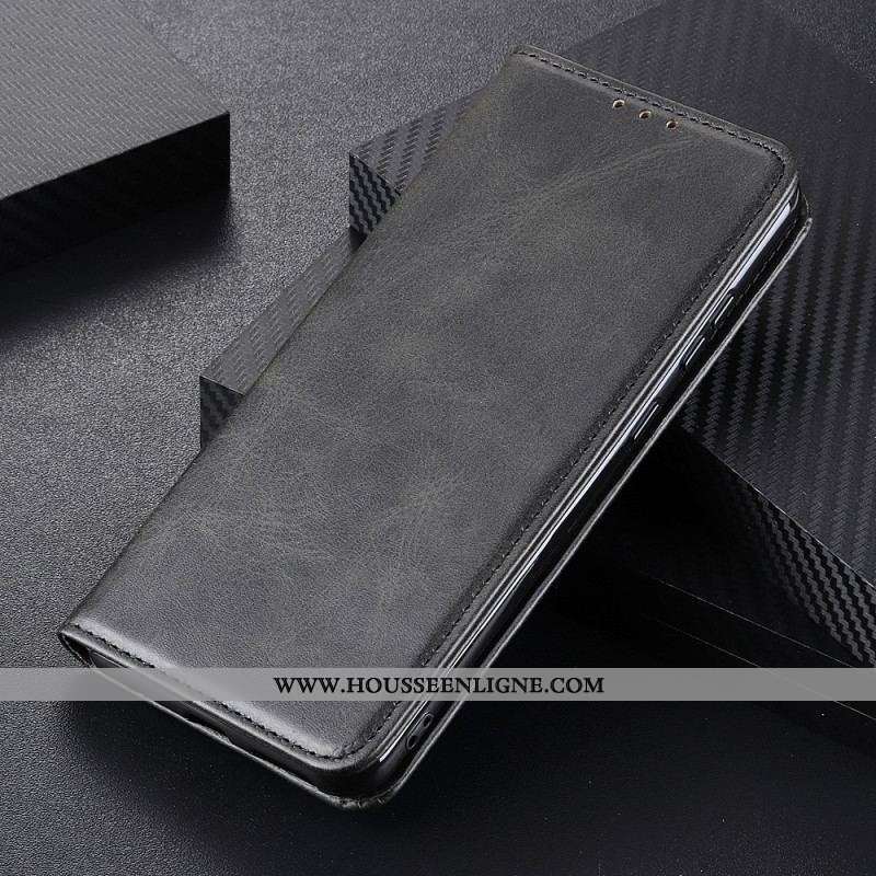 Flip Cover Moto G73 5G Cuir Fendu Élégance