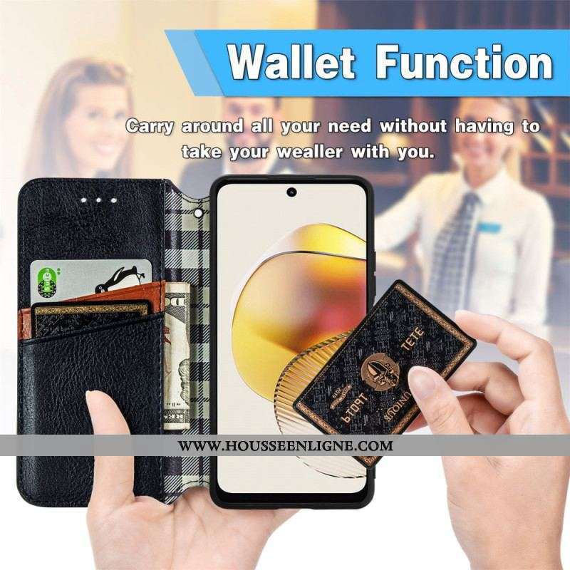 Flip Cover Moto G73 5G Motif 3D