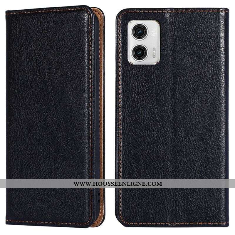 Flip Cover Moto G73 5G Simili Cuir Coutures