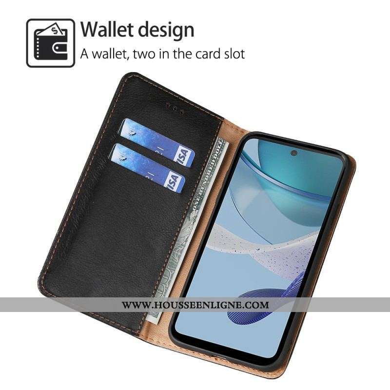 Flip Cover Moto G73 5G Simili Cuir Coutures