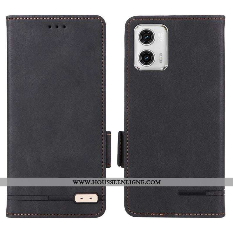 Flip Cover Moto G73 5G Texture Cuir