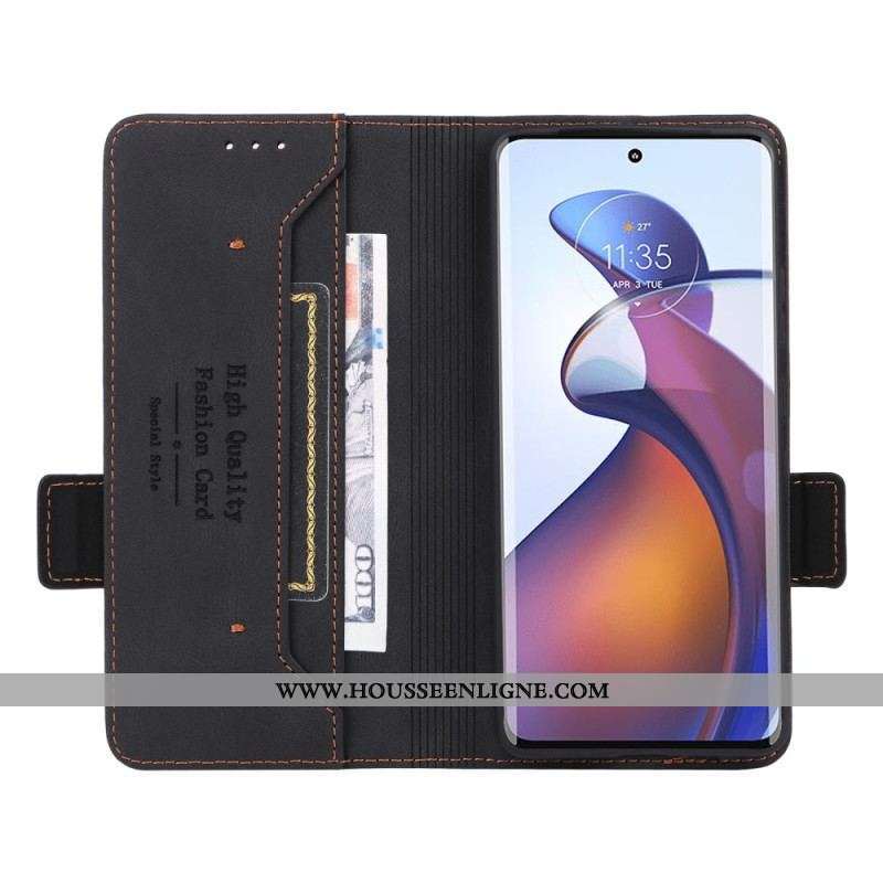 Flip Cover Moto G73 5G Texture Cuir