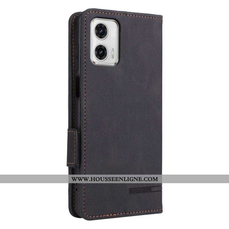 Flip Cover Moto G73 5G Texture Cuir