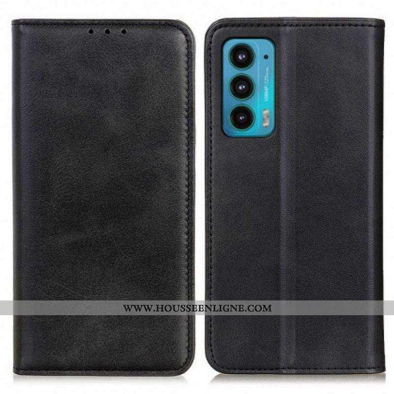 Flip Cover Motorola Edge 20 Cuir Fendu Design