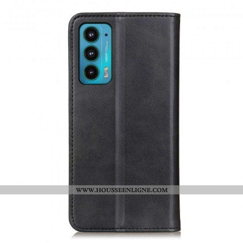 Flip Cover Motorola Edge 20 Cuir Fendu Design