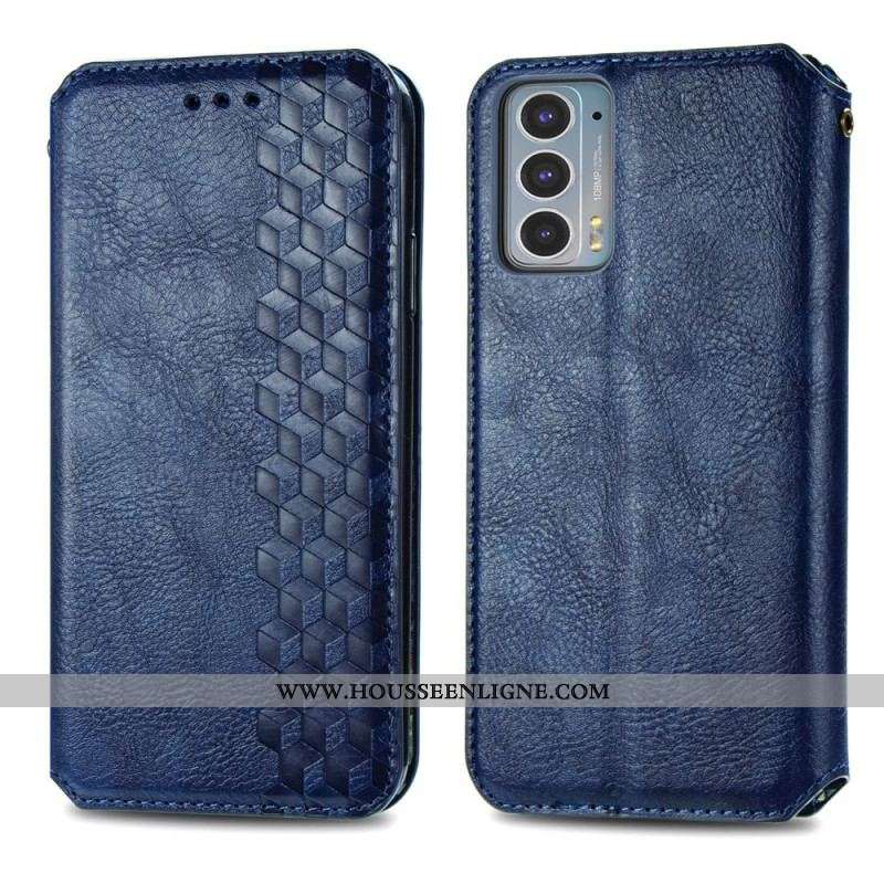 Flip Cover Motorola Edge 20 Effet Cuir Texture Diamant