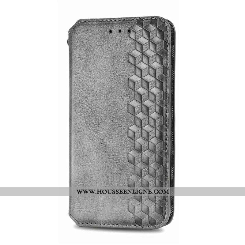 Flip Cover Motorola Edge 20 Effet Cuir Texture Diamant