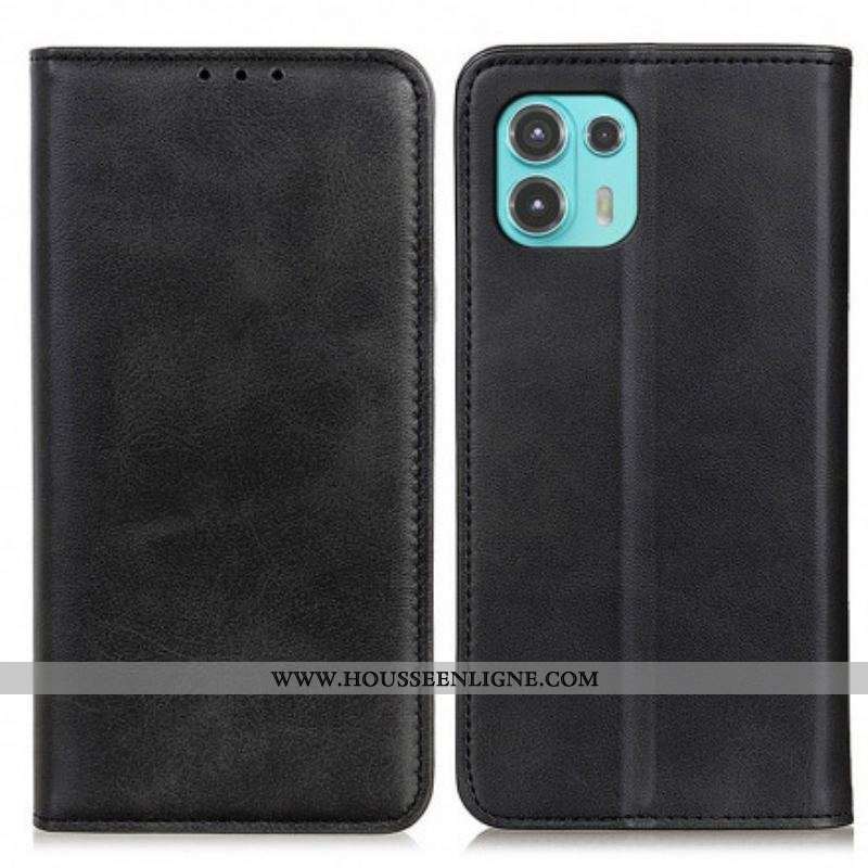 Flip Cover Motorola Edge 20 Lite Cuir Fendu Design