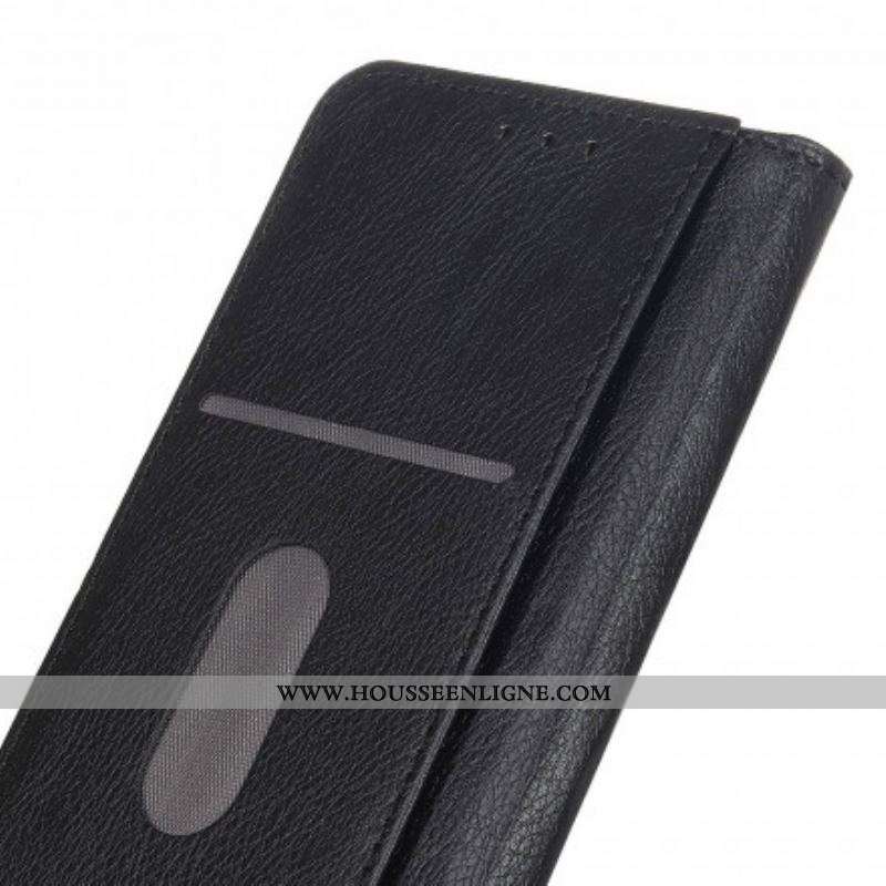 Flip Cover Motorola Edge 20 Lite Cuir Litchi Fendu Élégance