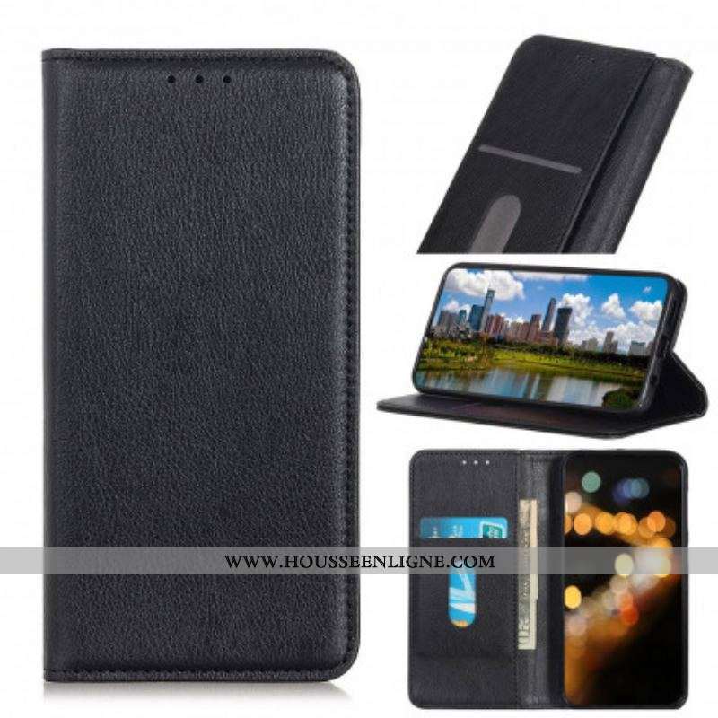 Flip Cover Motorola Edge 20 Lite Cuir Litchi Fendu Élégance
