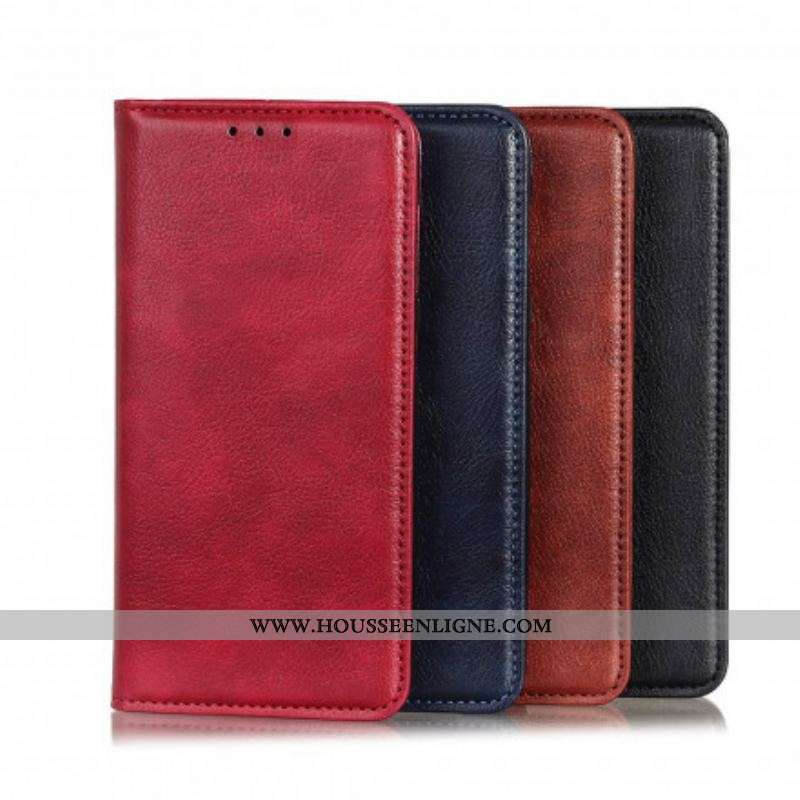 Flip Cover Motorola Edge 20 Lite Cuir Litchi Fendu Élégance