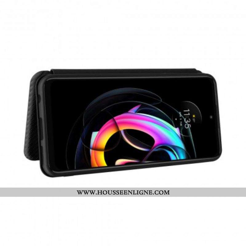 Flip Cover Motorola Edge 20 Lite Silicone Carbone Coloré