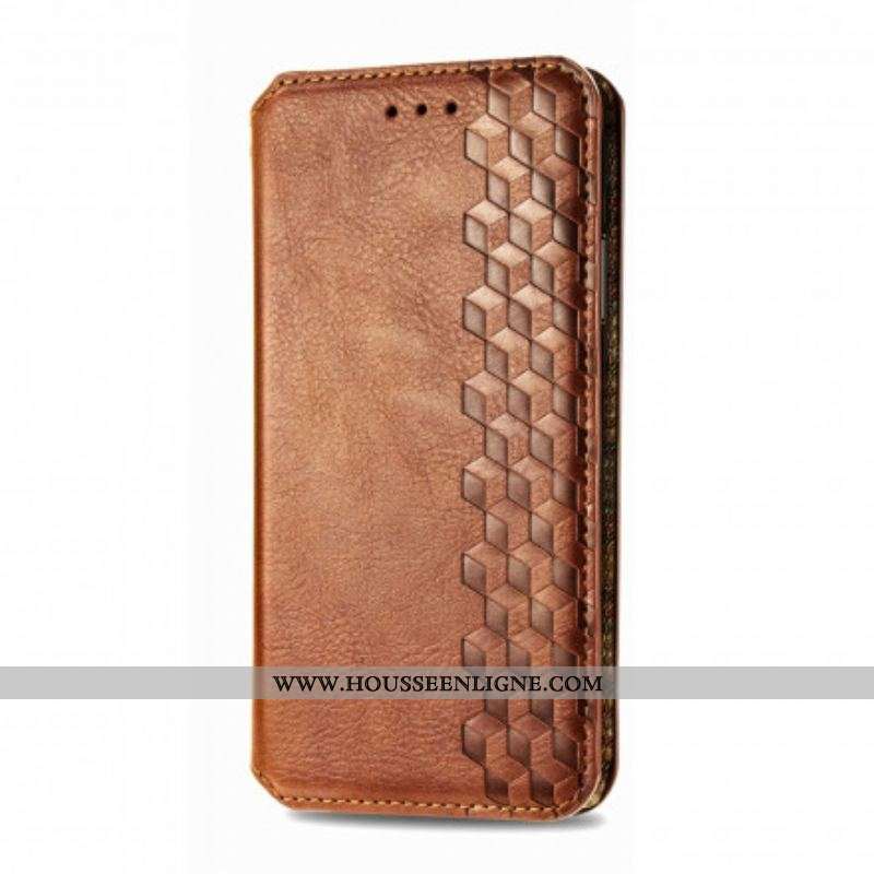 Flip Cover Motorola Edge 20 Lite Simili Cuir Texture Diamant