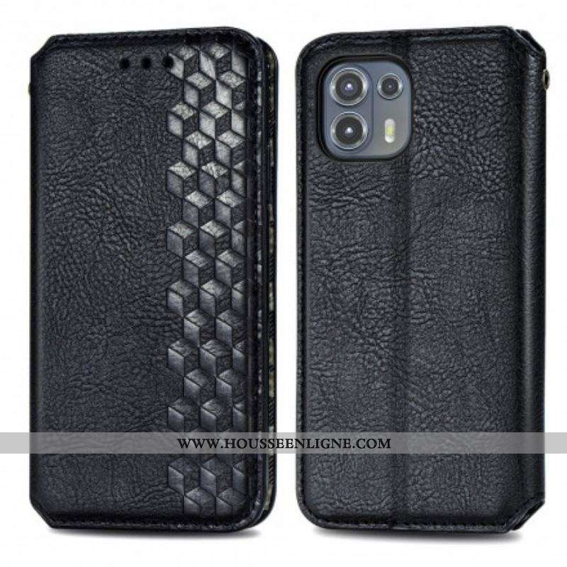 Flip Cover Motorola Edge 20 Lite Simili Cuir Texture Diamant