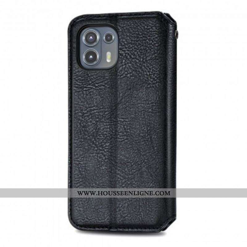 Flip Cover Motorola Edge 20 Lite Simili Cuir Texture Diamant