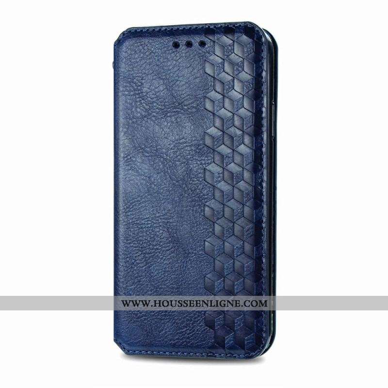 Flip Cover Motorola Edge 20 Pro Effet Cuir Texture Diamant