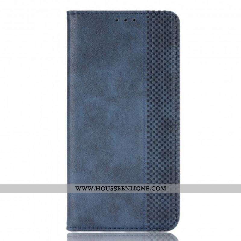 Flip Cover Motorola Edge 20 Pro Effet Cuir Vintage Stylisé