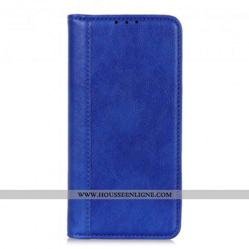 Flip Cover Motorola Edge 20 Version Cuir Litchi Fendu