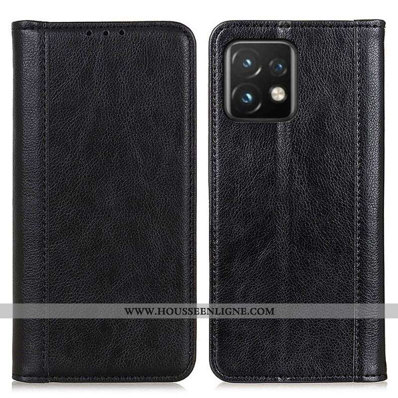 Flip Cover Motorola Edge 40 Pro Cuir Fendu Stylé