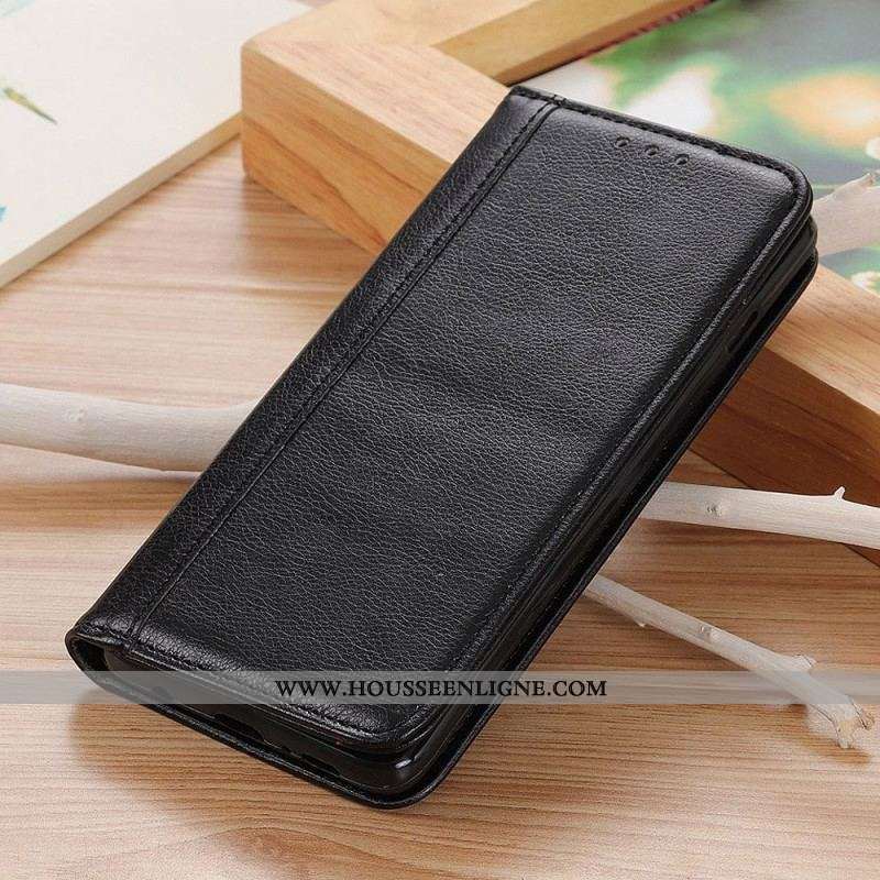 Flip Cover Motorola Edge 40 Pro Cuir Fendu Stylé