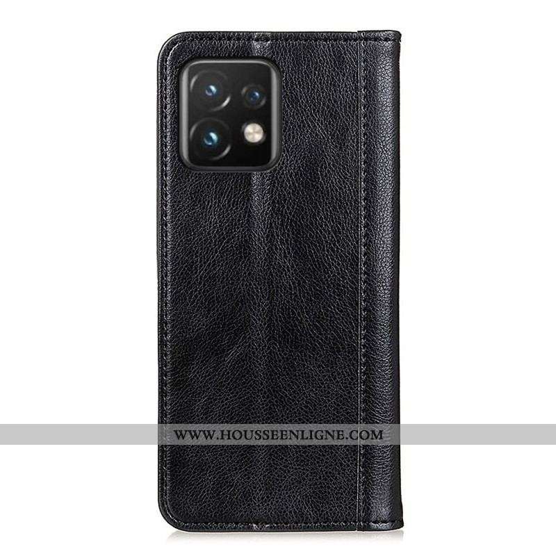 Flip Cover Motorola Edge 40 Pro Cuir Fendu Stylé