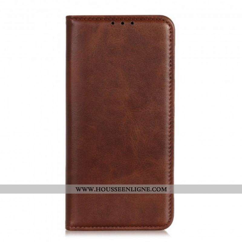 Flip Cover Motorola G60s Cuir Fendu Mat