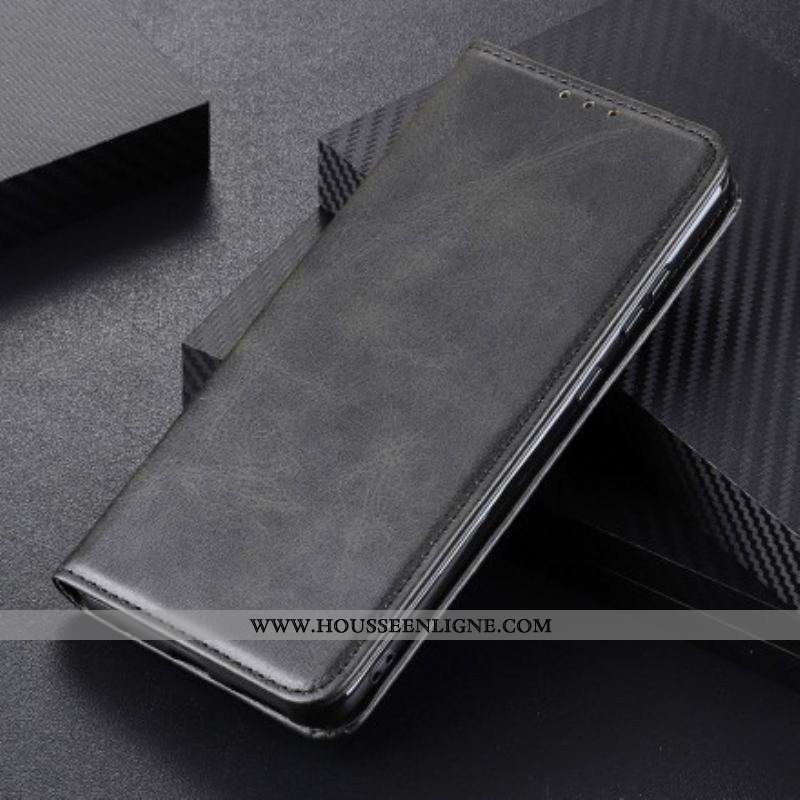 Flip Cover Motorola G60s Cuir Fendu Mat
