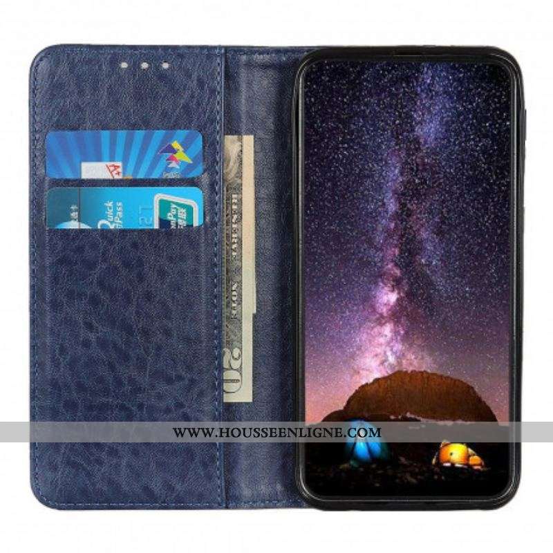 Flip Cover Motorola G60s Cuir Fendu Texturé