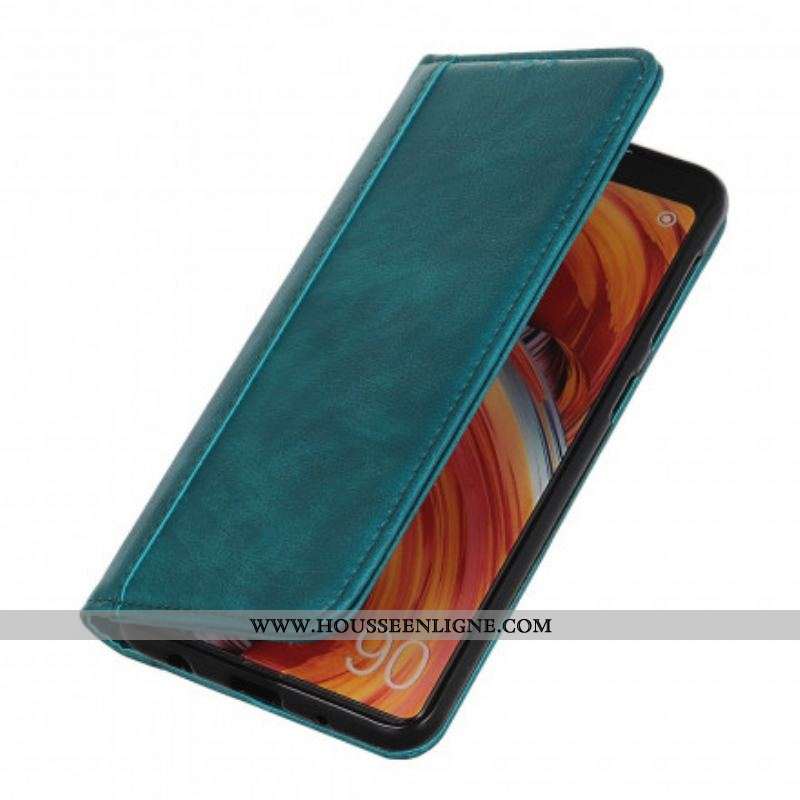 Flip Cover Motorola G60s Version Cuir Litchi Fendu