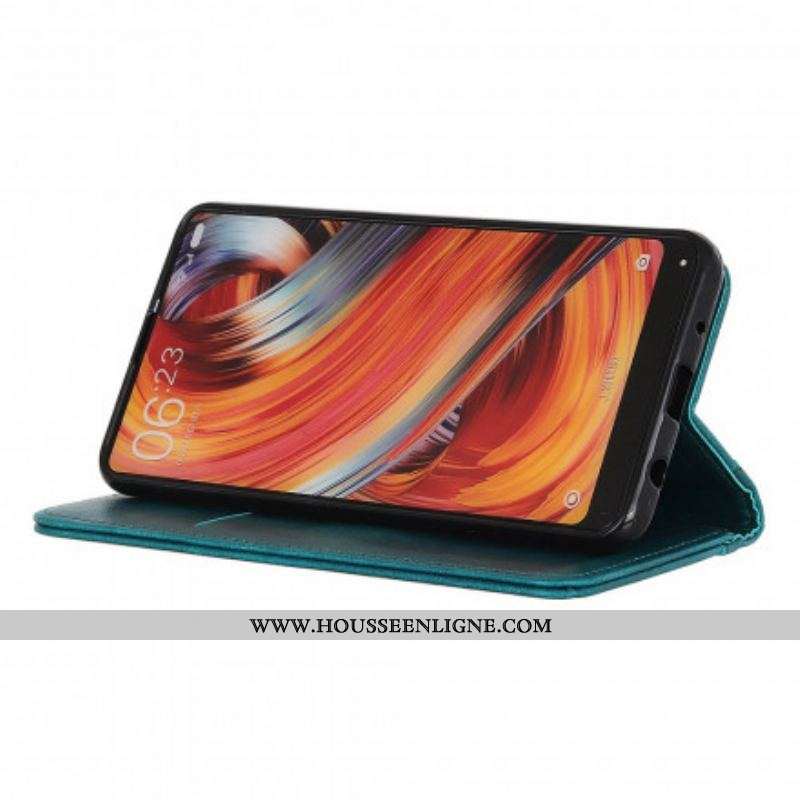 Flip Cover Motorola G60s Version Cuir Litchi Fendu
