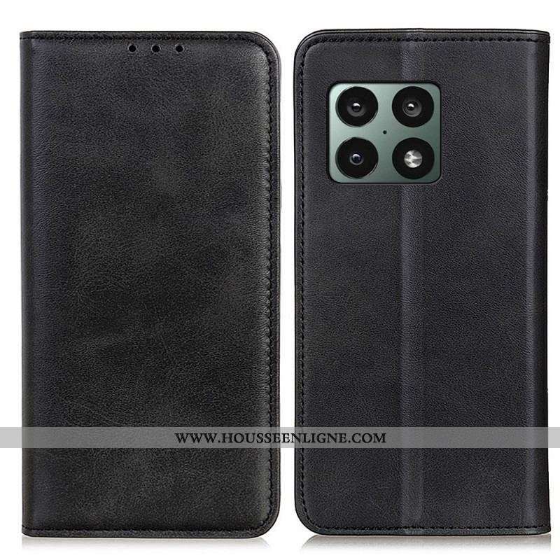 Flip Cover OnePlus 10 Pro 5G Cuir Fendu Élégance